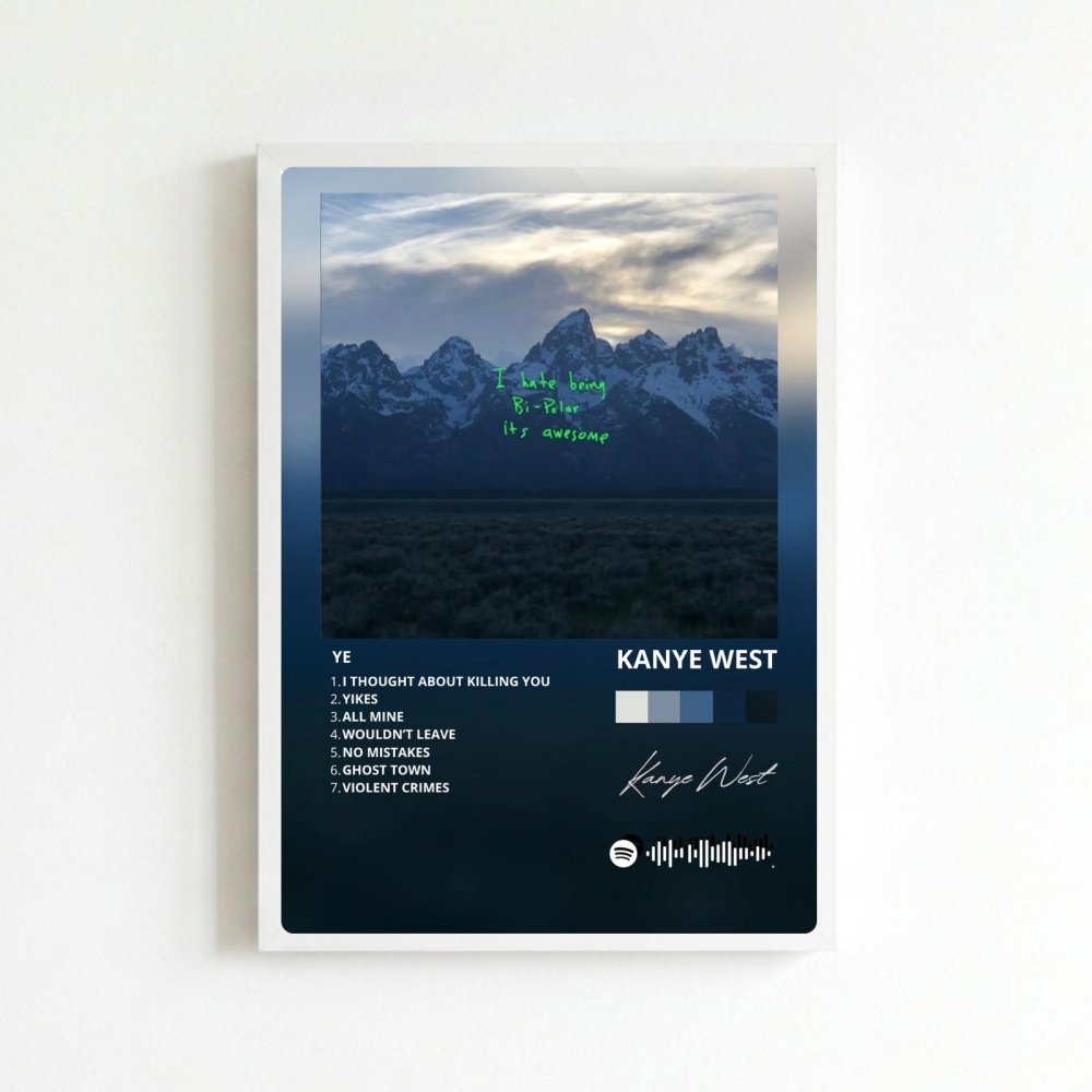Kanye West – Ye Poster with Frame - Vibes DistrictKanye West – Ye Poster with Frame poster BiancoVibes District