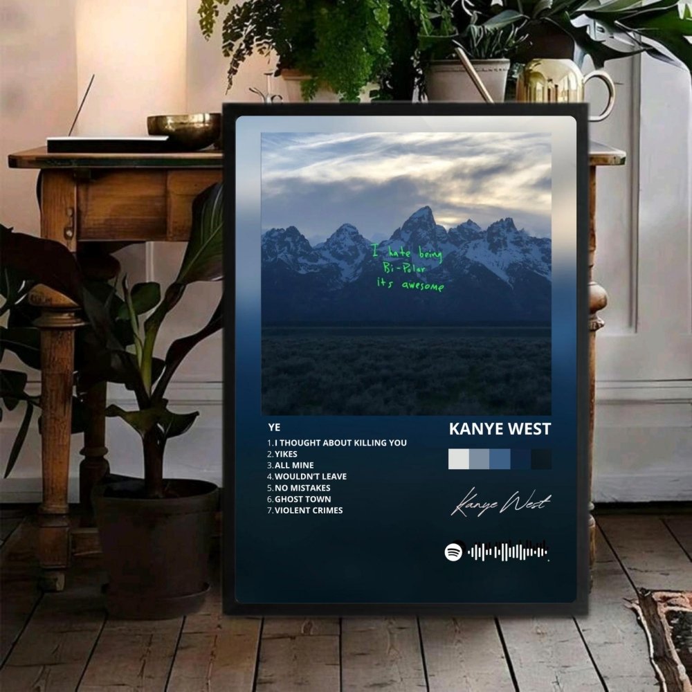 Kanye West – Ye Poster with Frame - Vibes DistrictKanye West – Ye Poster with Frame poster BiancoVibes District