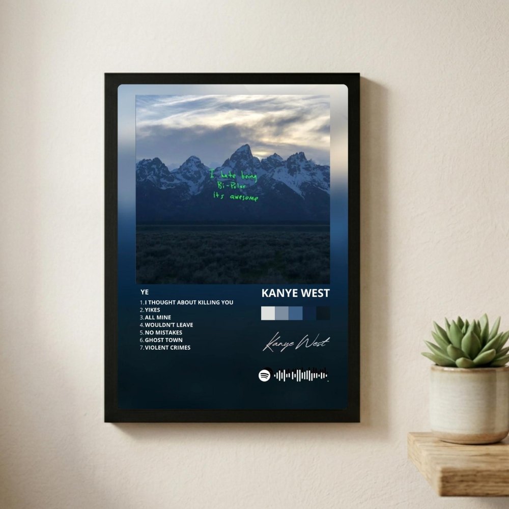 Kanye West – Ye Poster with Frame - Vibes DistrictKanye West – Ye Poster with Frame poster BiancoVibes District
