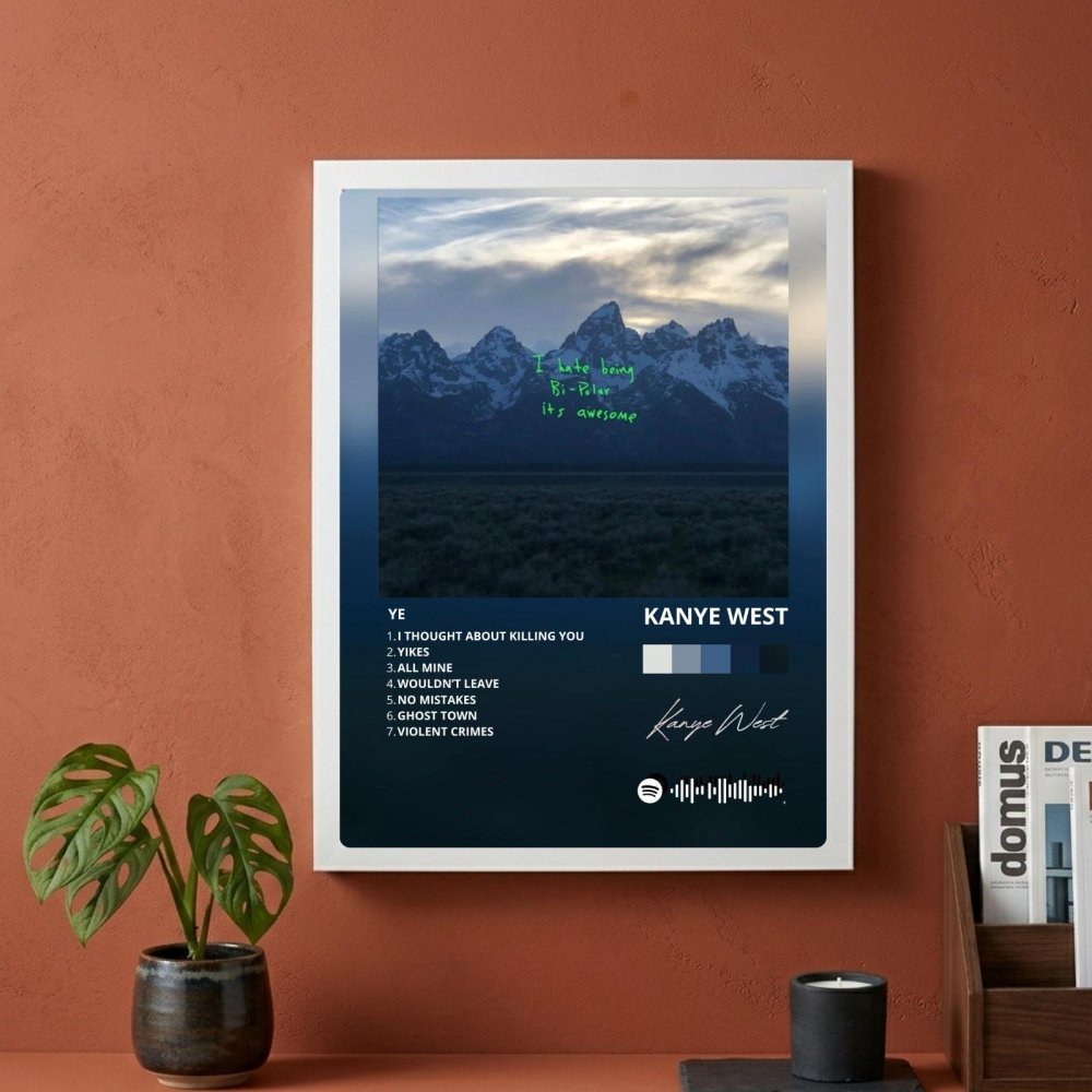Kanye West – Ye Poster with Frame - Vibes DistrictKanye West – Ye Poster with Frame poster BiancoVibes District