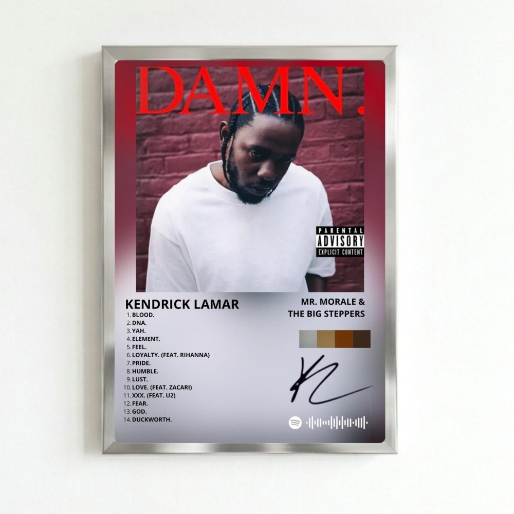 Kendrick Lamar - DAMN. Poster with Frame - Vibes DistrictKendrick Lamar - DAMN. Poster with Frame SilverVibes District