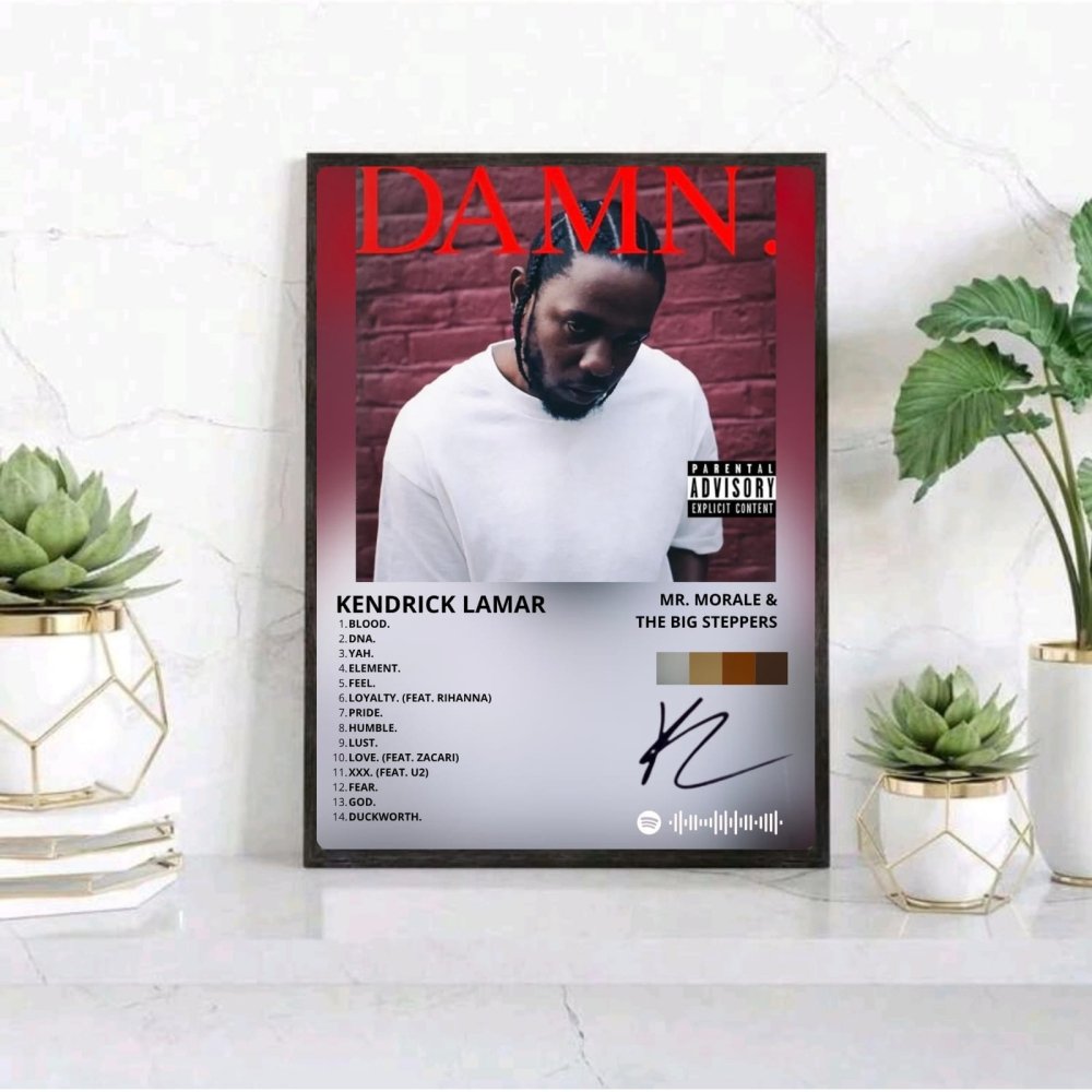 Kendrick Lamar - DAMN. Poster with Frame - Vibes DistrictKendrick Lamar - DAMN. Poster with Frame SilverVibes District