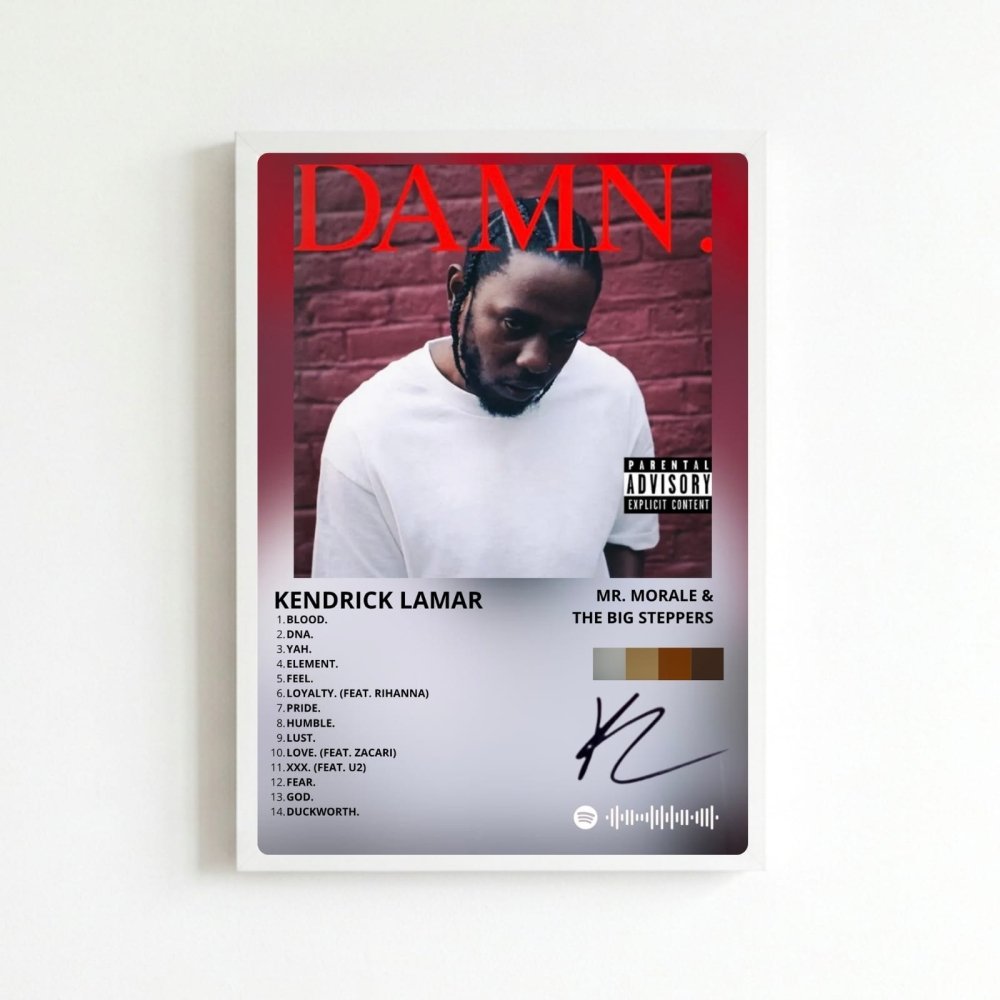 Kendrick Lamar - DAMN. Poster with Frame - Vibes DistrictKendrick Lamar - DAMN. Poster with Frame BiancoVibes District