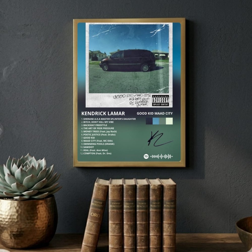 Kendrick Lamar - Good Kid M.A.A.D City Deluxe Poster with Frame - Vibes DistrictKendrick Lamar - Good Kid M.A.A.D City Deluxe Poster with Frame SilverVibes District