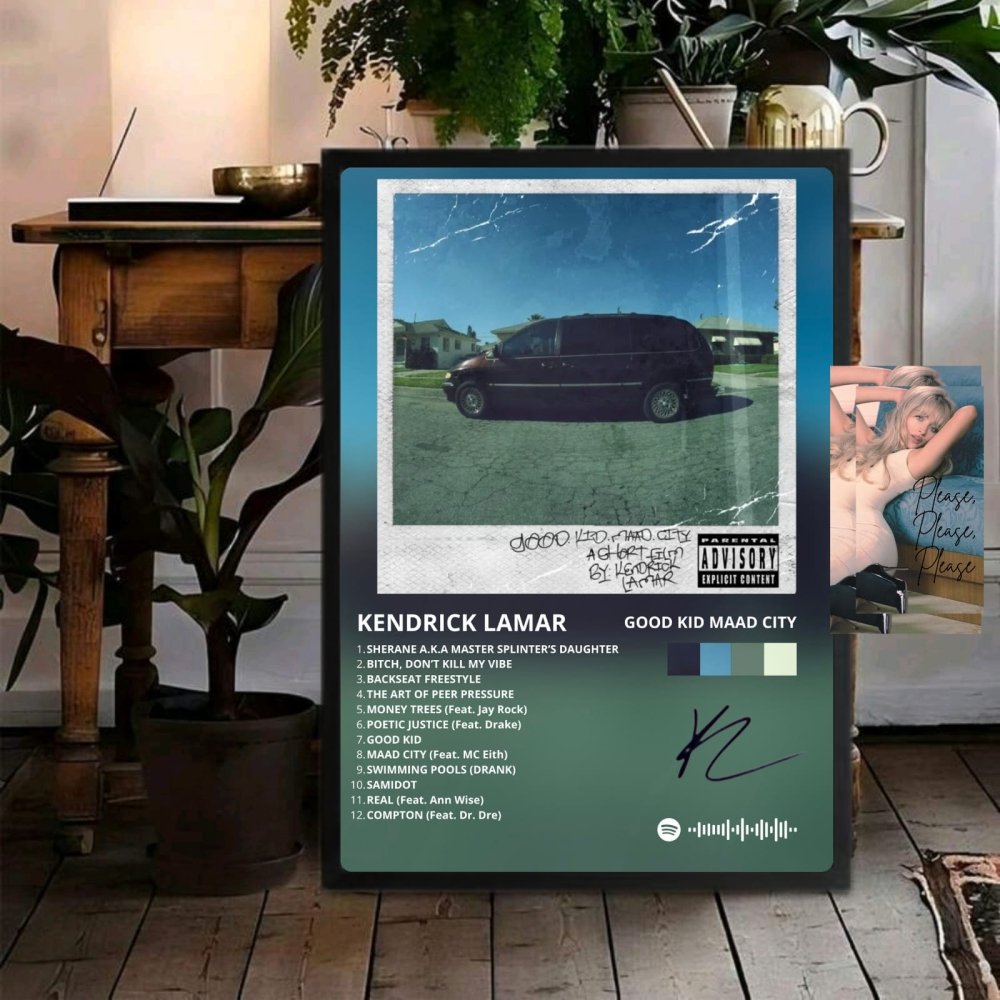Kendrick Lamar - Good Kid M.A.A.D City Deluxe Poster with Frame - Vibes DistrictKendrick Lamar - Good Kid M.A.A.D City Deluxe Poster with Frame SilverVibes District