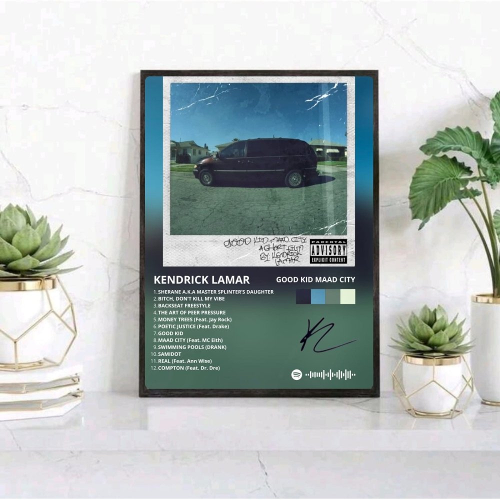 Kendrick Lamar - Good Kid M.A.A.D City Deluxe Poster with Frame - Vibes DistrictKendrick Lamar - Good Kid M.A.A.D City Deluxe Poster with Frame SilverVibes District
