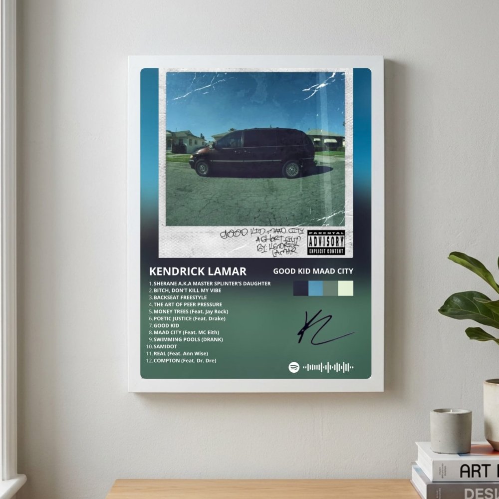 Kendrick Lamar - Good Kid M.A.A.D City Deluxe Poster with Frame - Vibes DistrictKendrick Lamar - Good Kid M.A.A.D City Deluxe Poster with Frame SilverVibes District