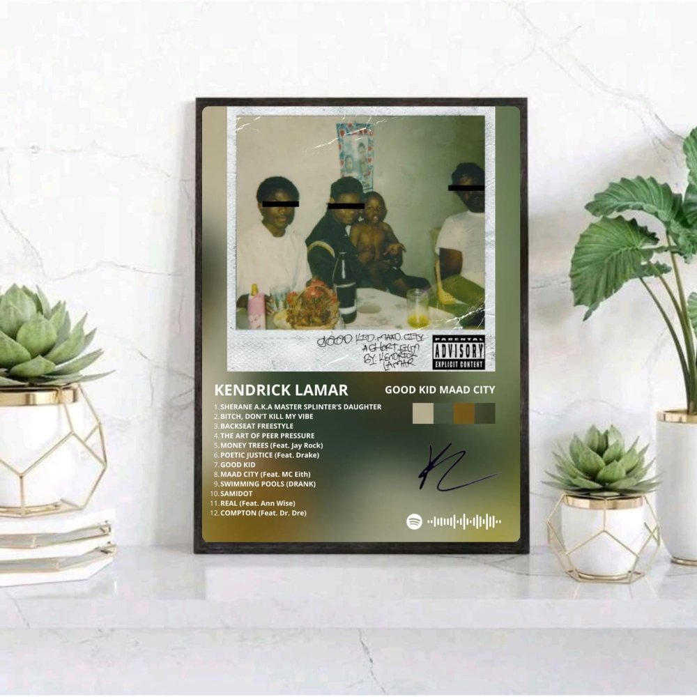 Kendrick Lamar - Good Kid M.A.A.D City Poster with Frame - Vibes DistrictKendrick Lamar - Good Kid M.A.A.D City Poster with Frame SilverVibes District