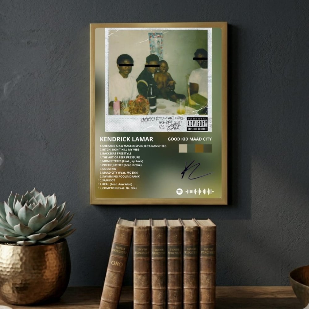 Kendrick Lamar - Good Kid M.A.A.D City Poster with Frame - Vibes DistrictKendrick Lamar - Good Kid M.A.A.D City Poster with Frame SilverVibes District