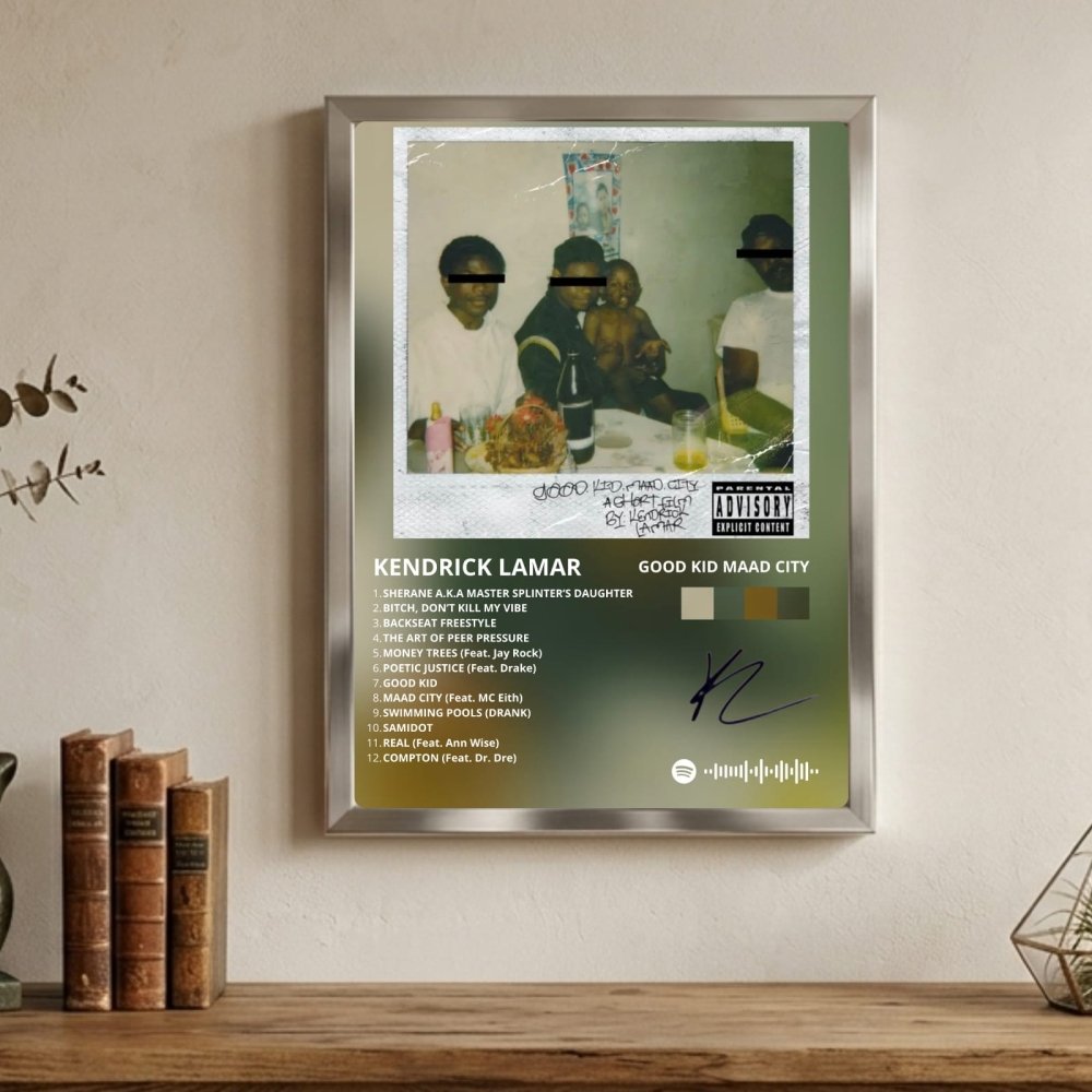 Kendrick Lamar - Good Kid M.A.A.D City Poster with Frame - Vibes DistrictKendrick Lamar - Good Kid M.A.A.D City Poster with Frame SilverVibes District