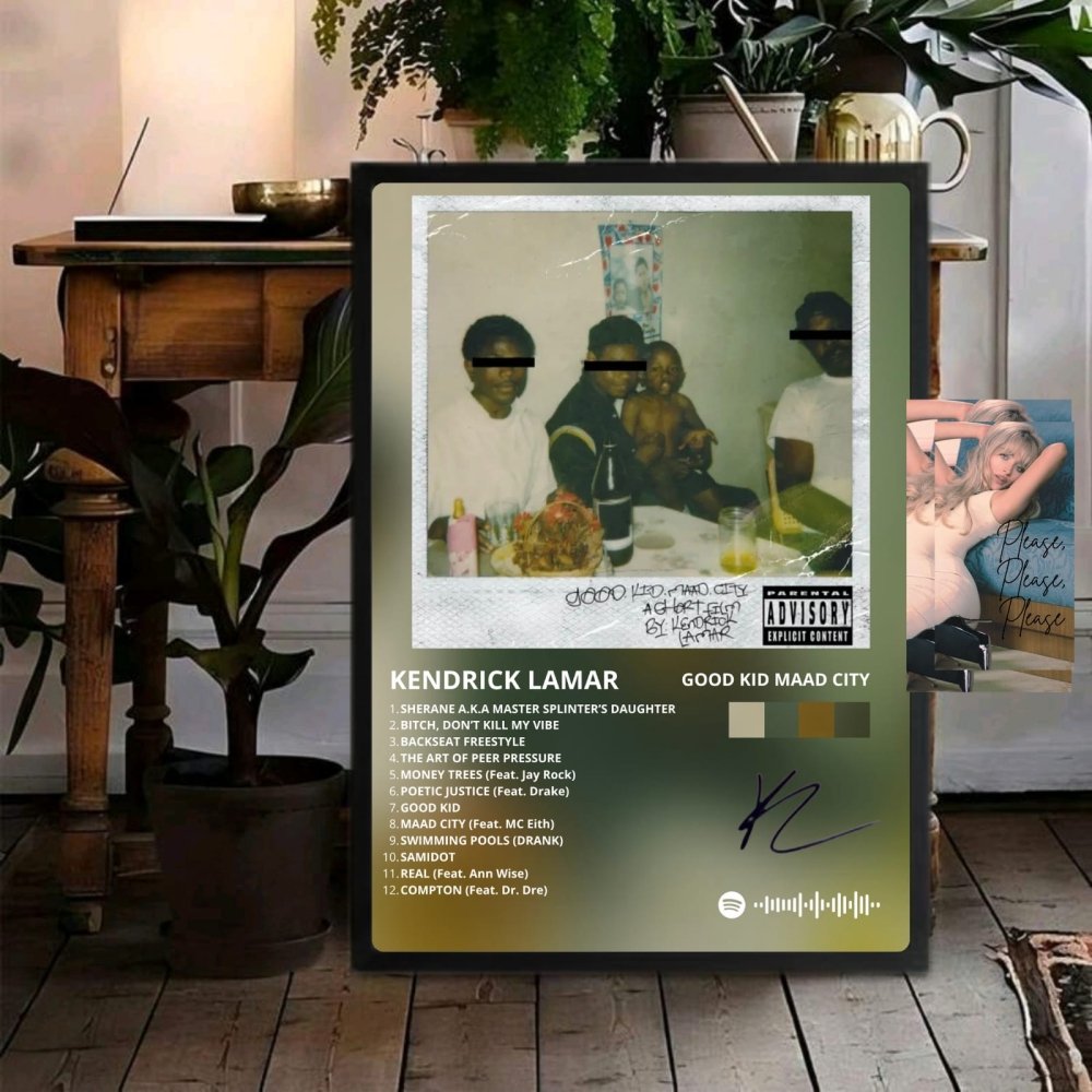 Kendrick Lamar - Good Kid M.A.A.D City Poster with Frame - Vibes DistrictKendrick Lamar - Good Kid M.A.A.D City Poster with Frame SilverVibes District
