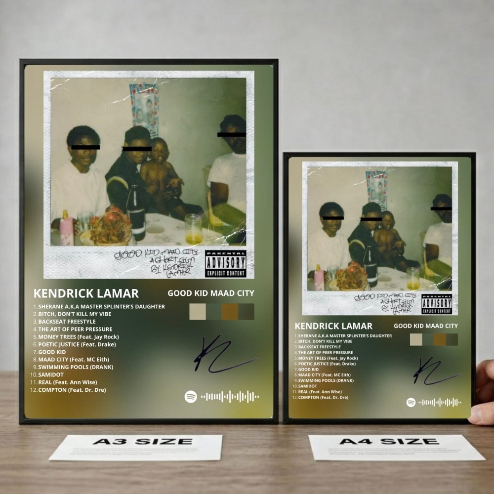 Kendrick Lamar - Good Kid M.A.A.D City Poster with Frame - Vibes DistrictKendrick Lamar - Good Kid M.A.A.D City Poster with Frame SilverVibes District