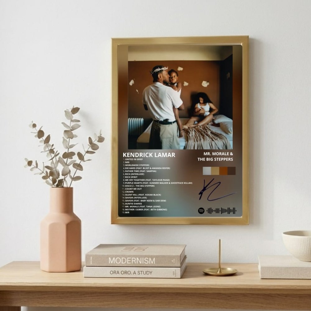 Kendrick Lamar - Mr. Morale & The Big Steppers Poster with Frame - Vibes DistrictKendrick Lamar - Mr. Morale & The Big Steppers Poster with Frame GoldVibes District
