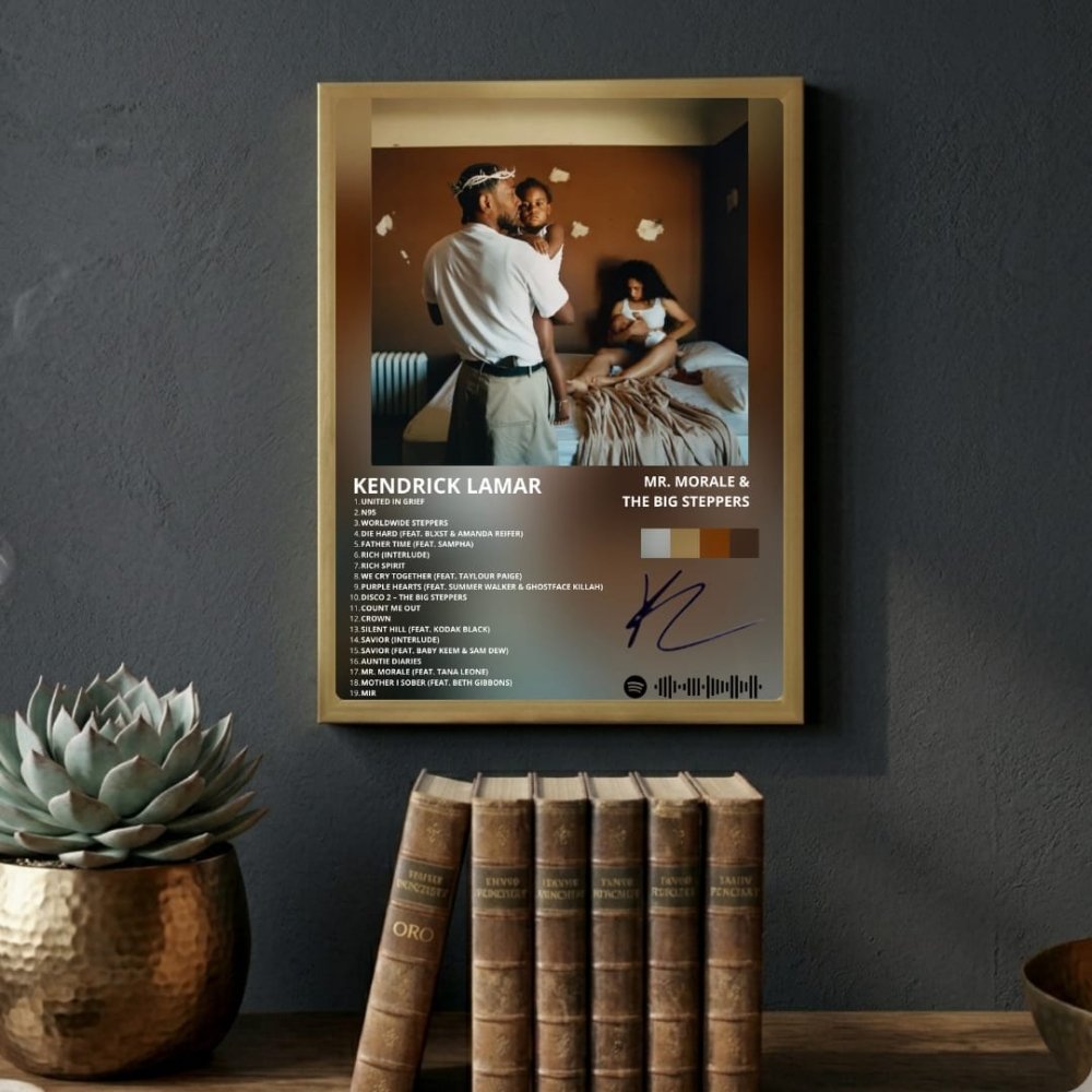 Kendrick Lamar - Mr. Morale & The Big Steppers Poster with Frame - Vibes DistrictKendrick Lamar - Mr. Morale & The Big Steppers Poster with Frame GoldVibes District
