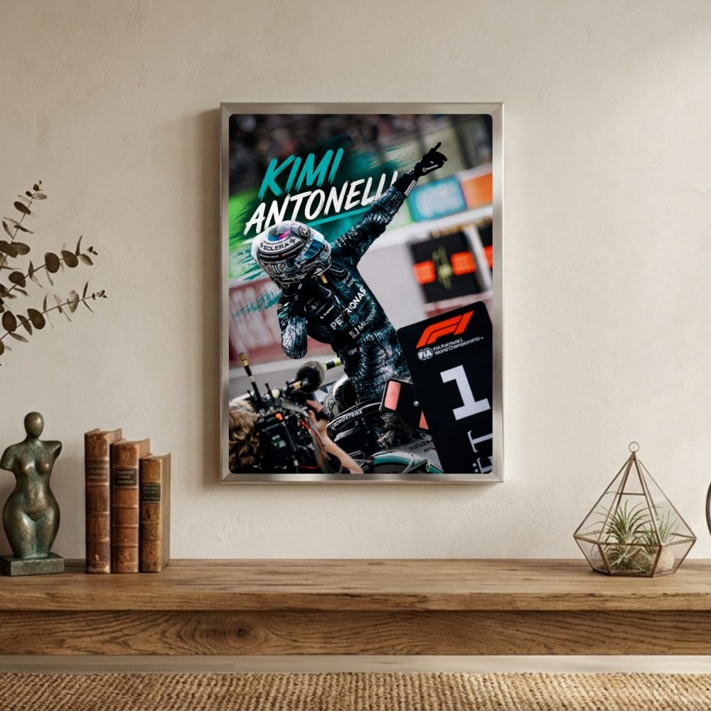 kimi antonelli mercedes f1 - Vibes Districtkimi antonelli mercedes f1 poster BiancoVibes District