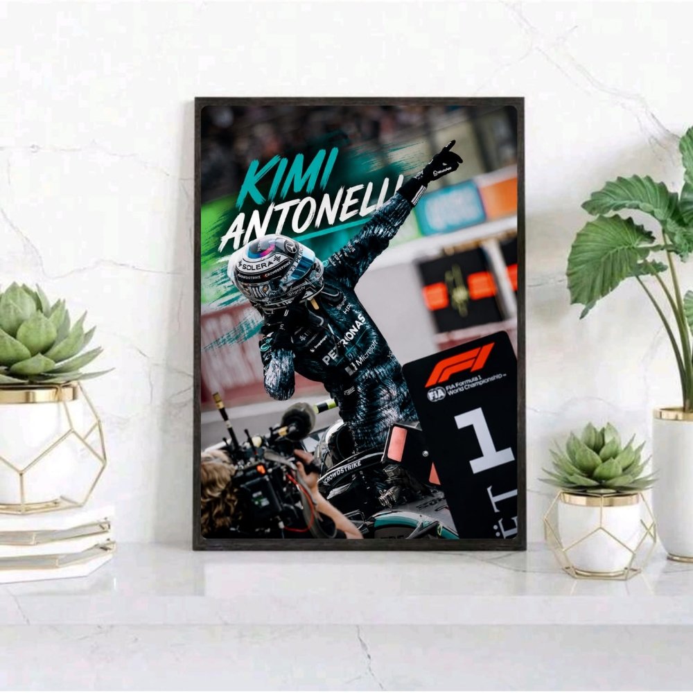 kimi antonelli mercedes f1 - Vibes Districtkimi antonelli mercedes f1 poster BiancoVibes District