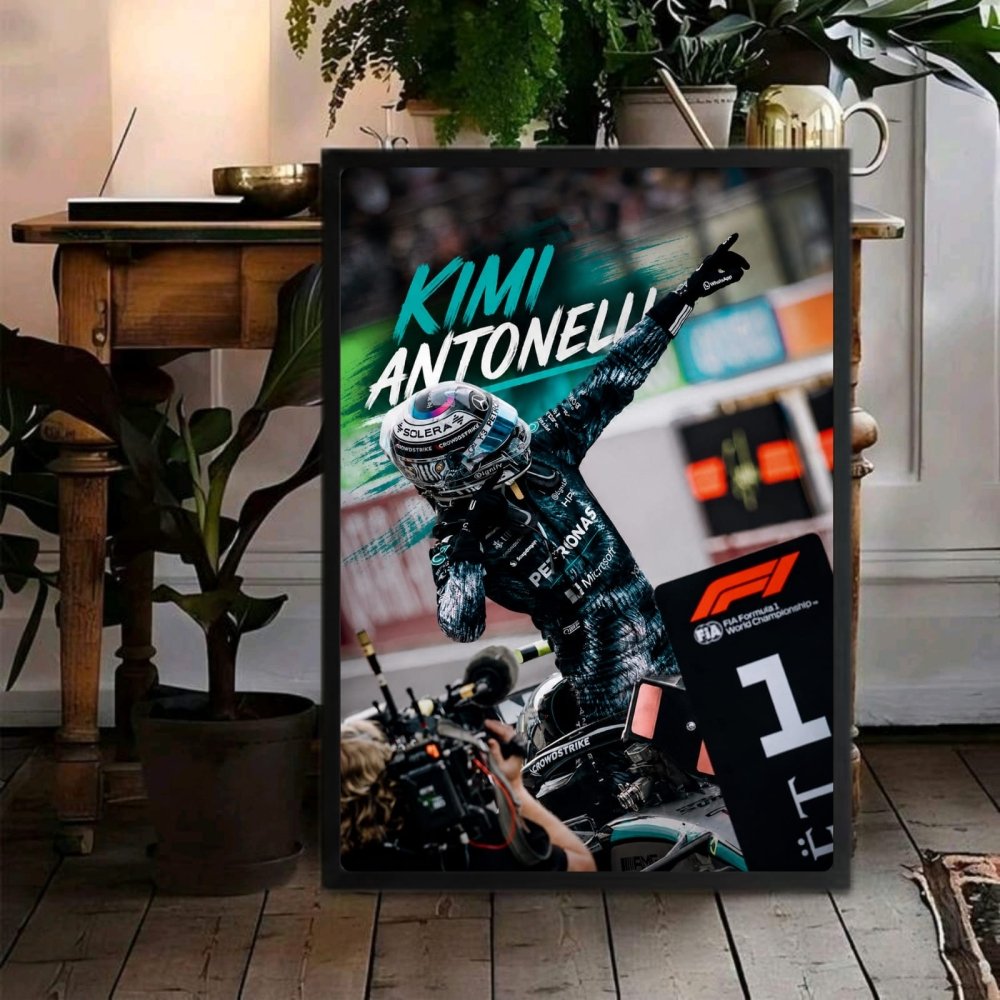 kimi antonelli mercedes f1 - Vibes Districtkimi antonelli mercedes f1 poster BiancoVibes District