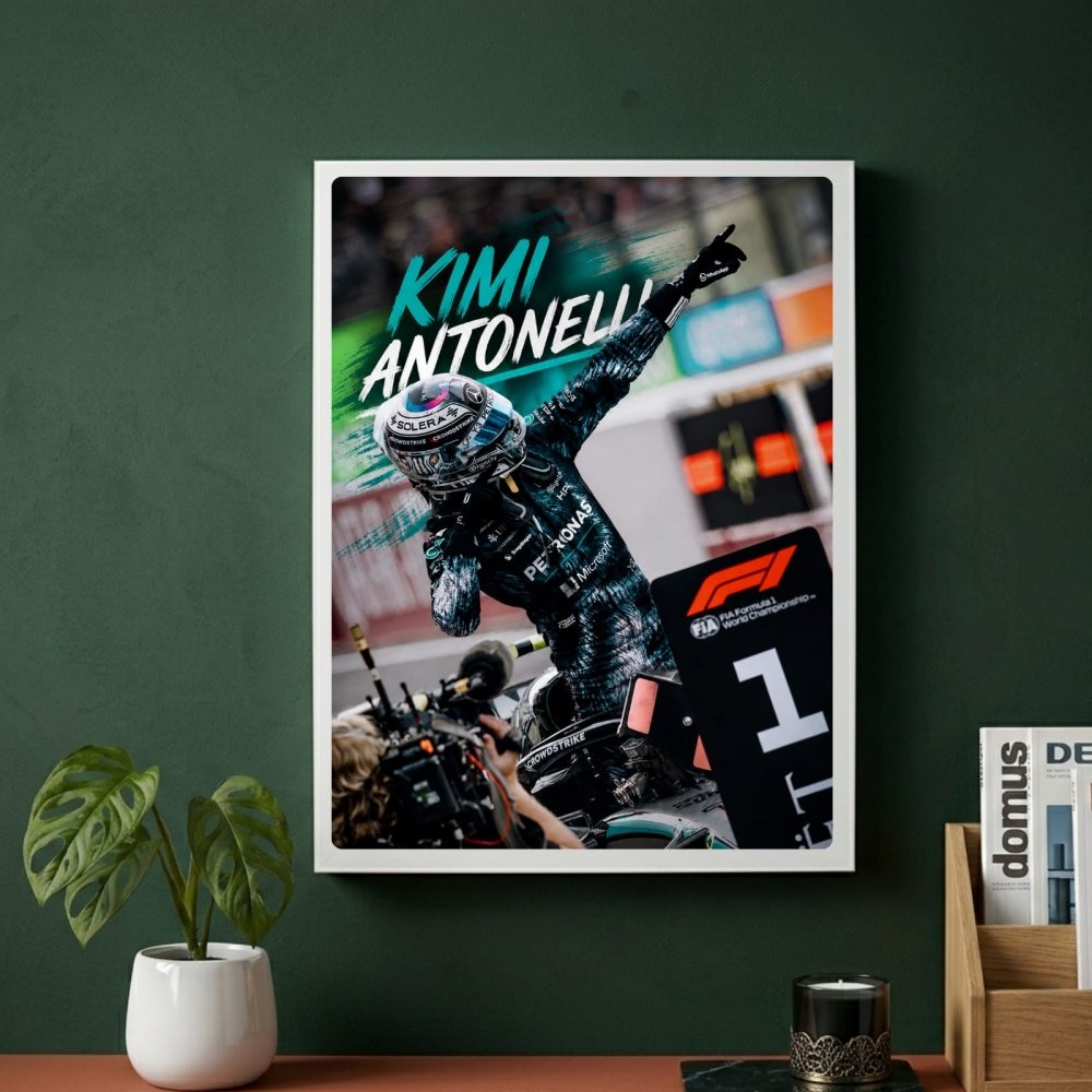 kimi antonelli mercedes f1 - Vibes Districtkimi antonelli mercedes f1 poster BiancoVibes District