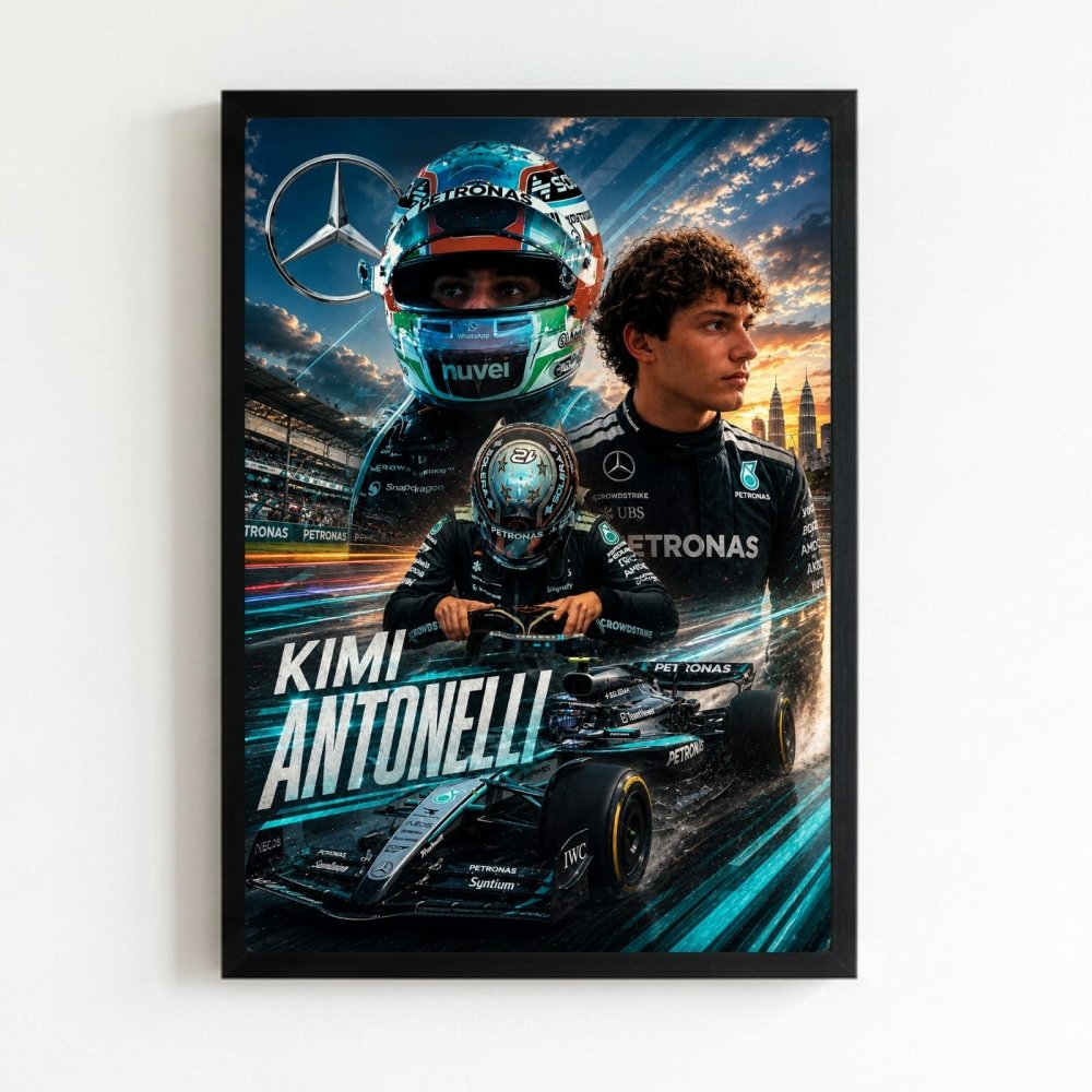 kimi antonelli mercedes f1 - Vibes Districtkimi antonelli mercedes f1 poster NeroVibes District