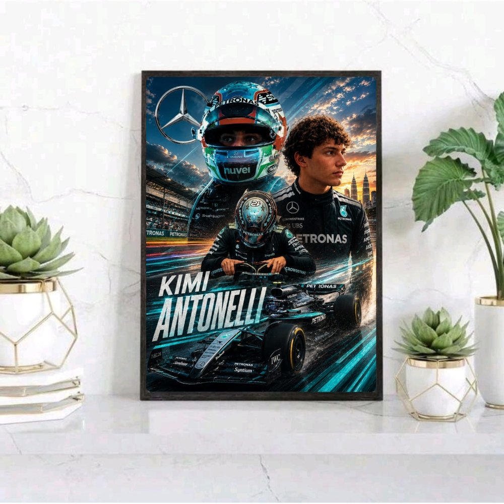 kimi antonelli mercedes f1 - Vibes Districtkimi antonelli mercedes f1 poster BiancoVibes District