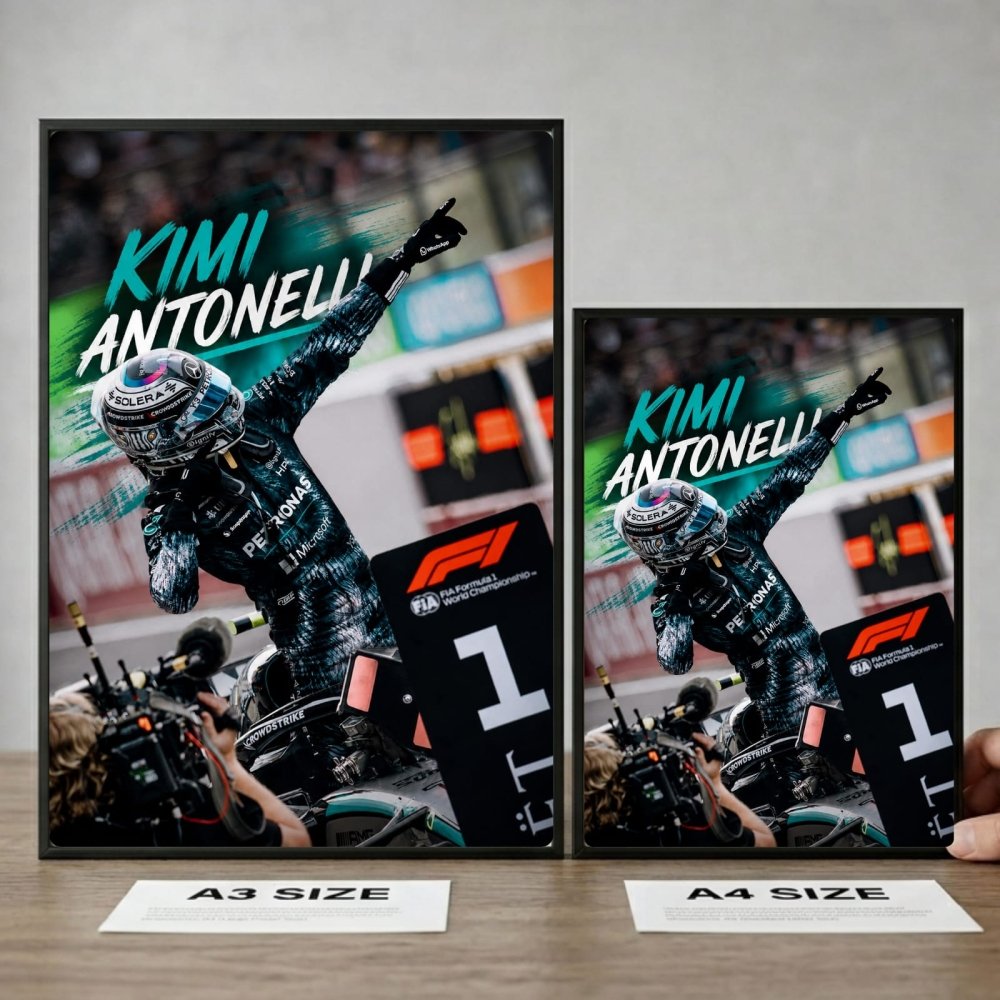 kimi antonelli mercedes f1 - Vibes Districtkimi antonelli mercedes f1 poster BiancoVibes District