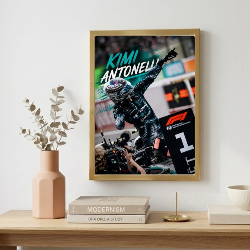 kimi antonelli mercedes f1 - Vibes Districtkimi antonelli mercedes f1 poster BiancoVibes District