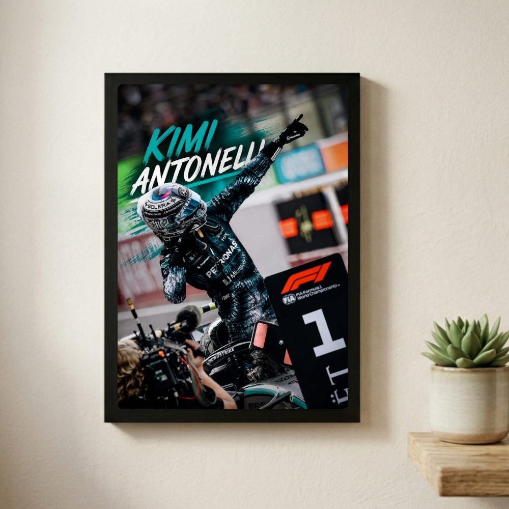kimi antonelli mercedes f1 - Vibes Districtkimi antonelli mercedes f1 poster BiancoVibes District