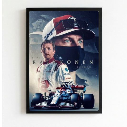 Kimi Raikkonen, ferrari f1 - Vibes DistrictKimi Raikkonen, ferrari f1 poster NeroVibes District