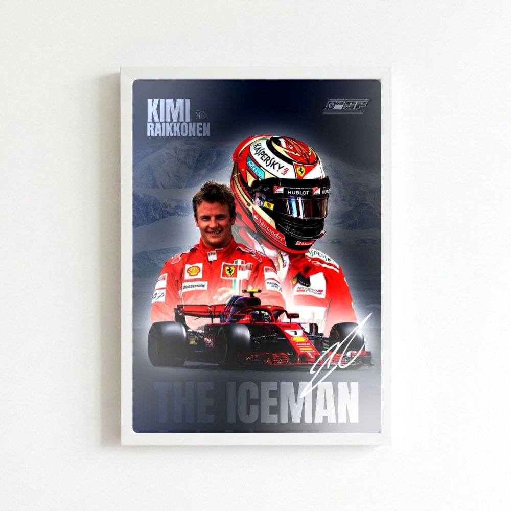 Kimi Raikkonen, ferrari f1 - Vibes DistrictKimi Raikkonen, ferrari f1 poster BiancoVibes District