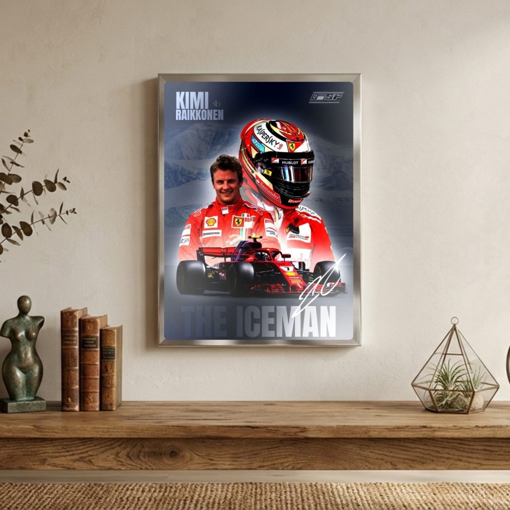 Kimi Raikkonen, ferrari f1 - Vibes DistrictKimi Raikkonen, ferrari f1 poster GoldVibes District