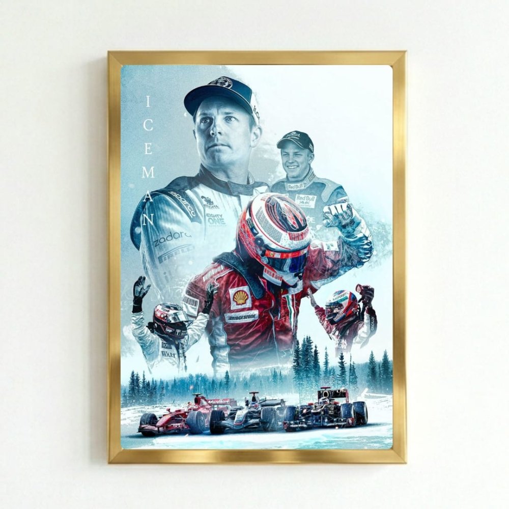Kimi Raikkonen, ferrari f1 - Vibes DistrictKimi Raikkonen, ferrari f1 poster GoldVibes District