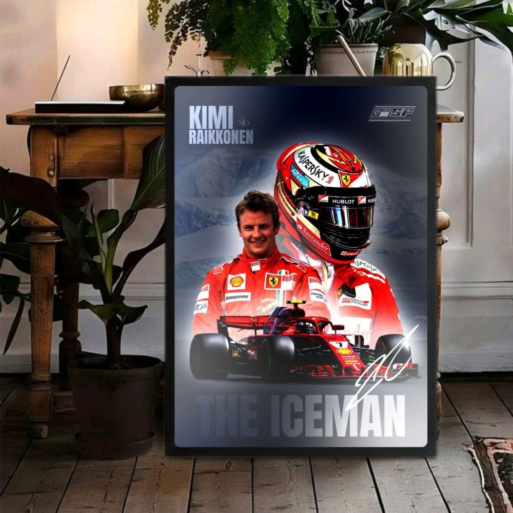 Kimi Raikkonen, ferrari f1 - Vibes DistrictKimi Raikkonen, ferrari f1 poster GoldVibes District