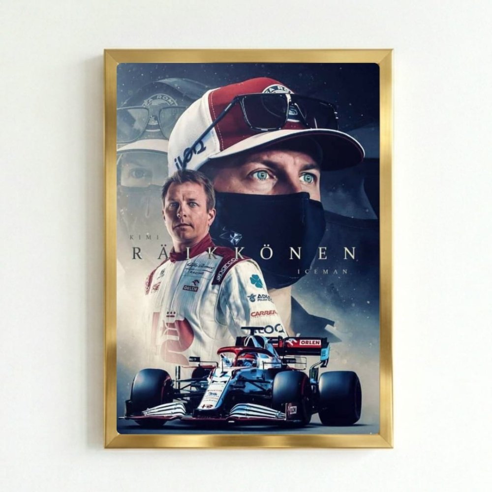 Kimi Raikkonen, ferrari f1 - Vibes DistrictKimi Raikkonen, ferrari f1 poster GoldVibes District