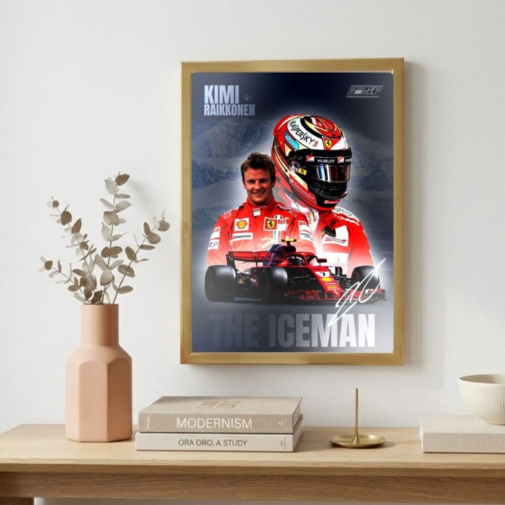 Kimi Raikkonen, ferrari f1 - Vibes DistrictKimi Raikkonen, ferrari f1 poster GoldVibes District
