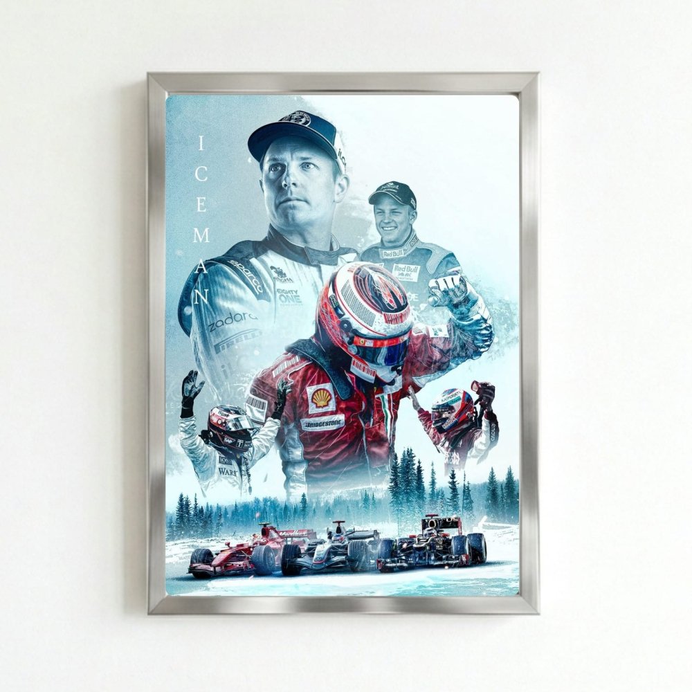 Kimi Raikkonen, ferrari f1 - Vibes DistrictKimi Raikkonen, ferrari f1 poster SilverVibes District