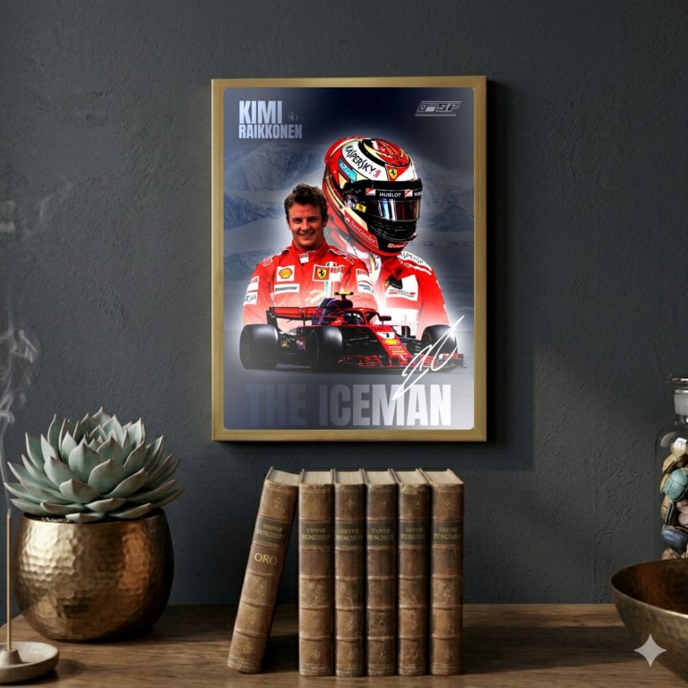 Kimi Raikkonen, ferrari f1 - Vibes DistrictKimi Raikkonen, ferrari f1 poster GoldVibes District
