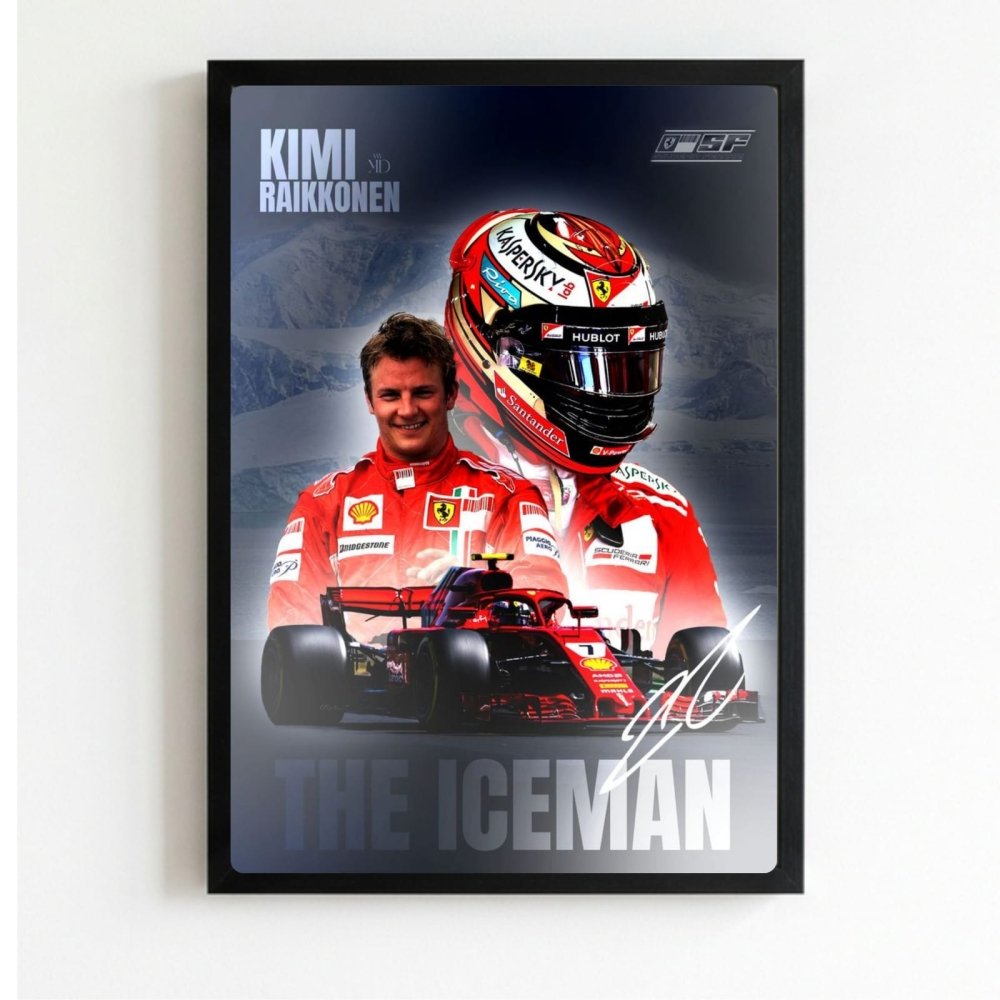 Kimi Raikkonen, ferrari f1 - Vibes DistrictKimi Raikkonen, ferrari f1 poster NeroVibes District