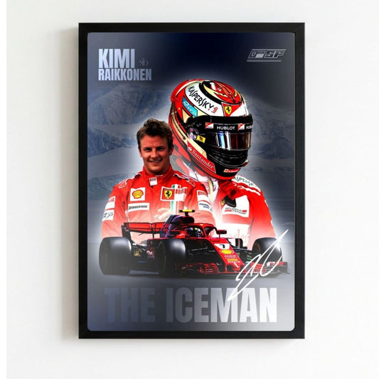 Kimi Raikkonen, ferrari f1 - Vibes DistrictKimi Raikkonen, ferrari f1 poster NeroVibes District