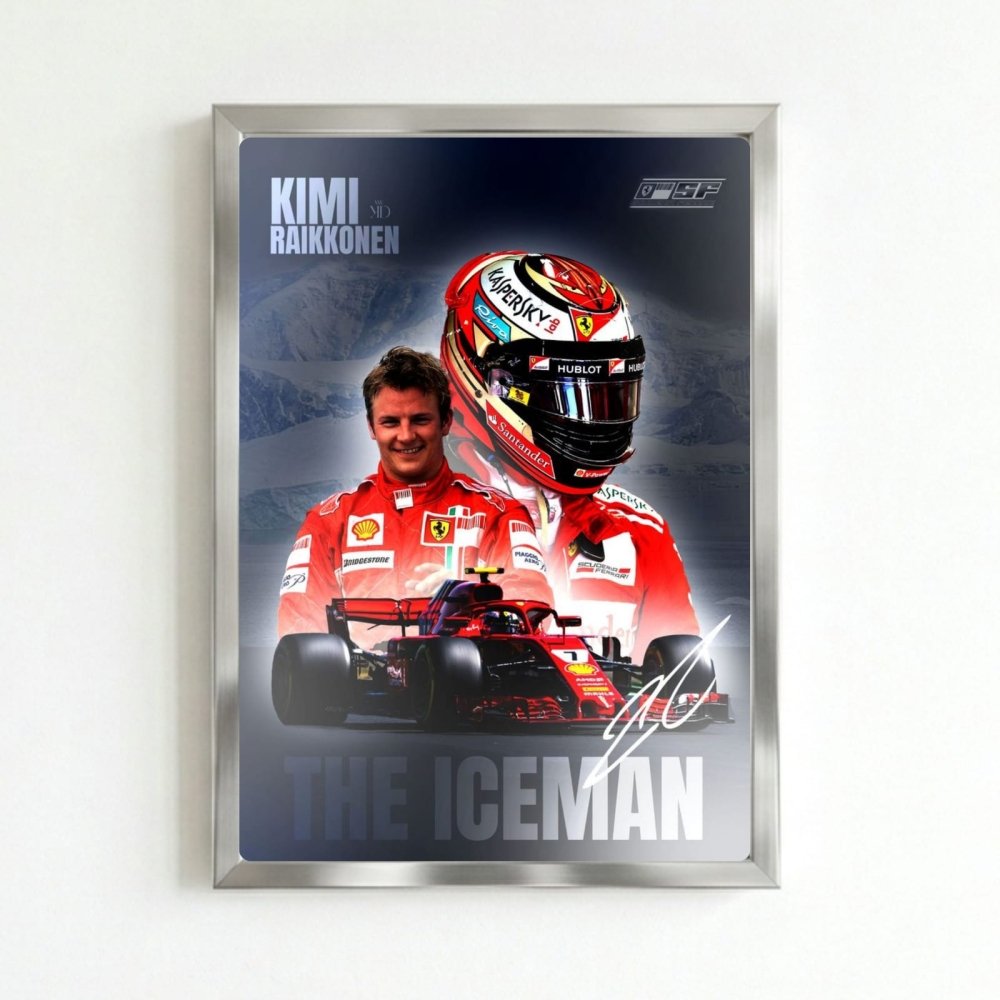 Kimi Raikkonen, ferrari f1 - Vibes DistrictKimi Raikkonen, ferrari f1 poster SilverVibes District