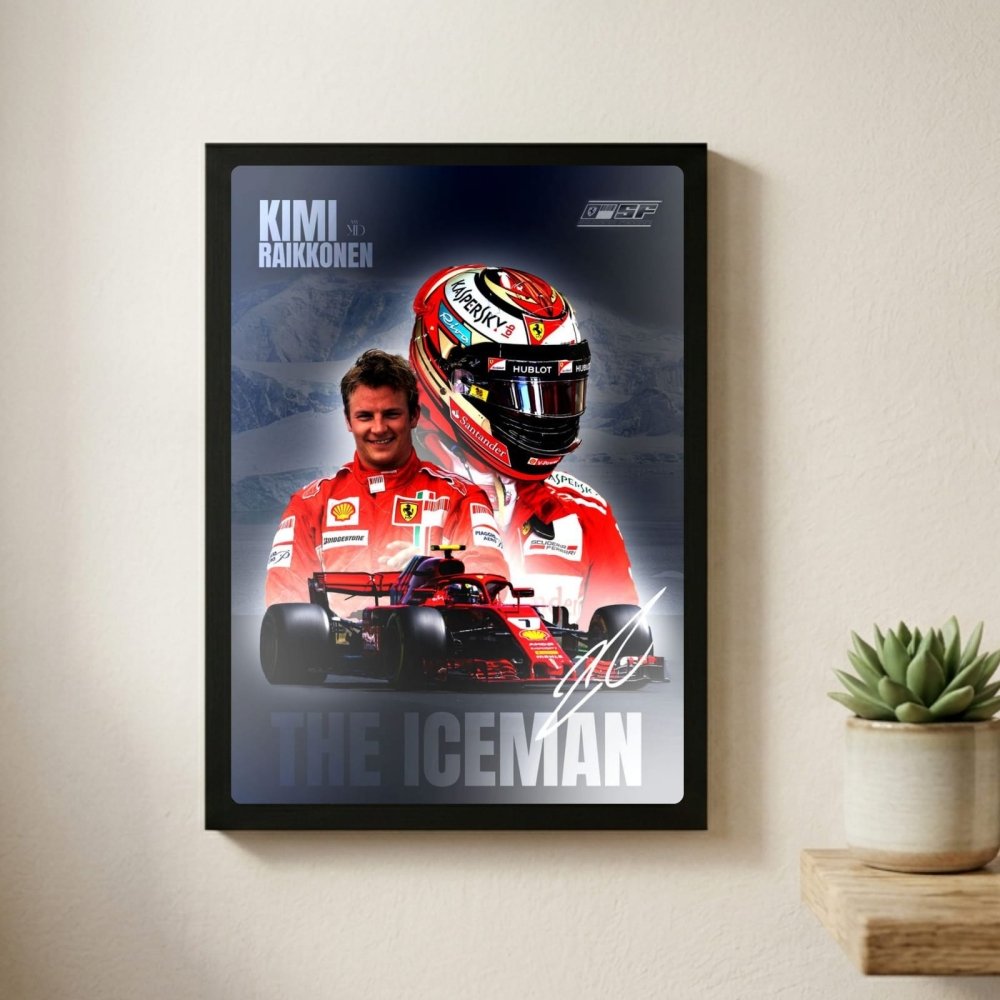 Kimi Raikkonen, ferrari f1 - Vibes DistrictKimi Raikkonen, ferrari f1 poster GoldVibes District