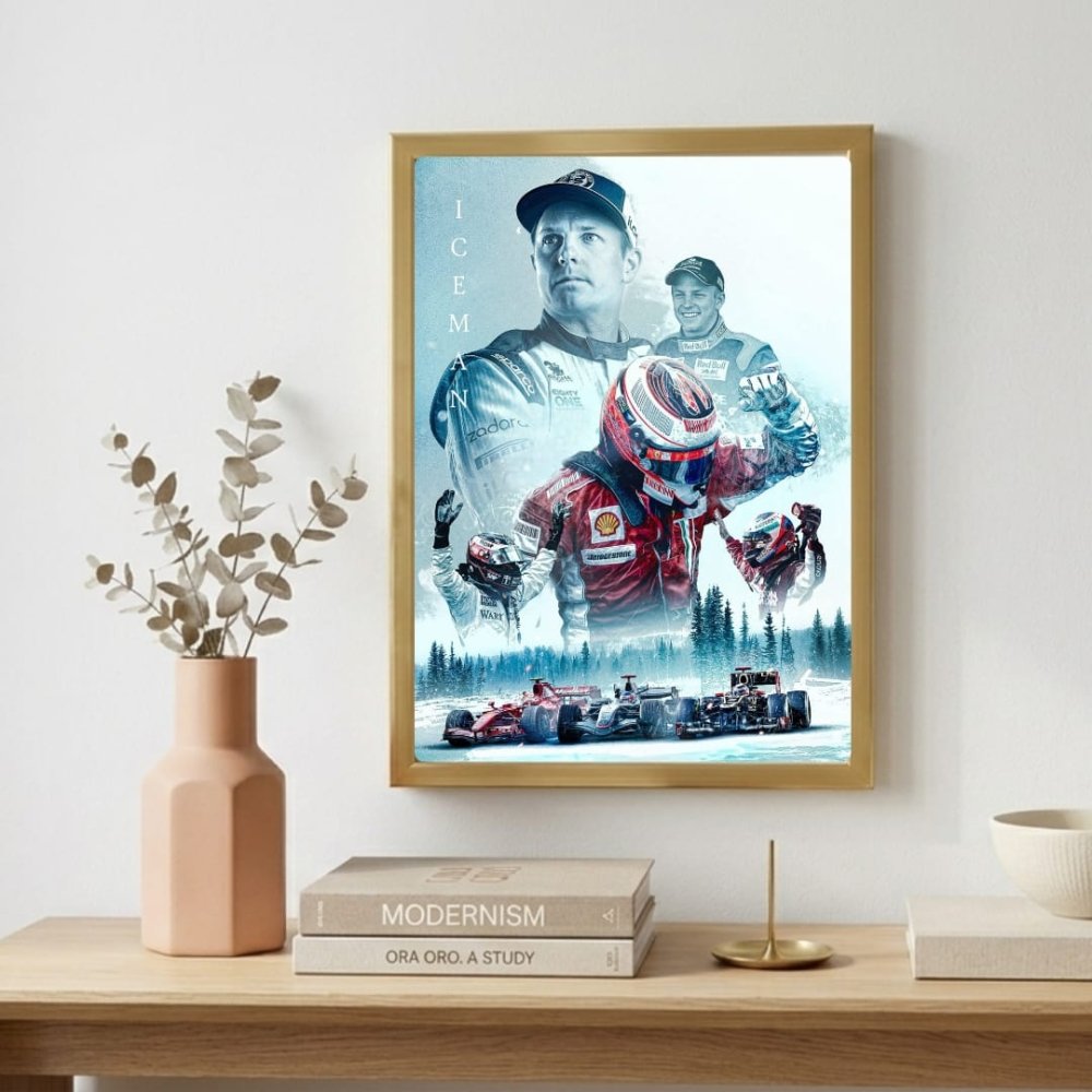 Kimi Raikkonen, ferrari f1 - Vibes DistrictKimi Raikkonen, ferrari f1 poster GoldVibes District