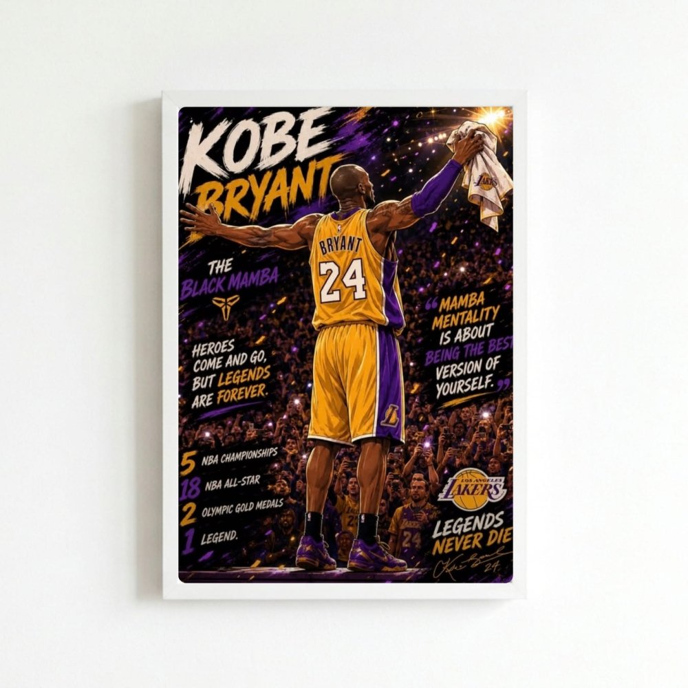 Kobe Bryant - Basket - Vibes DistrictKobe Bryant - Basket poster BiancoVibes District