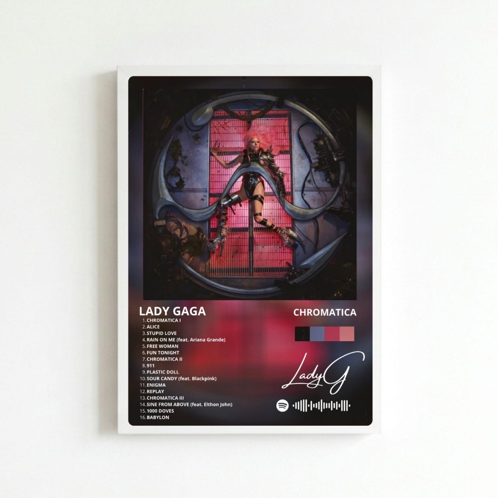 Lady Gaga - Chromatica Poster with Frame - Vibes DistrictLady Gaga - Chromatica Poster with Frame poster BiancoVibes District