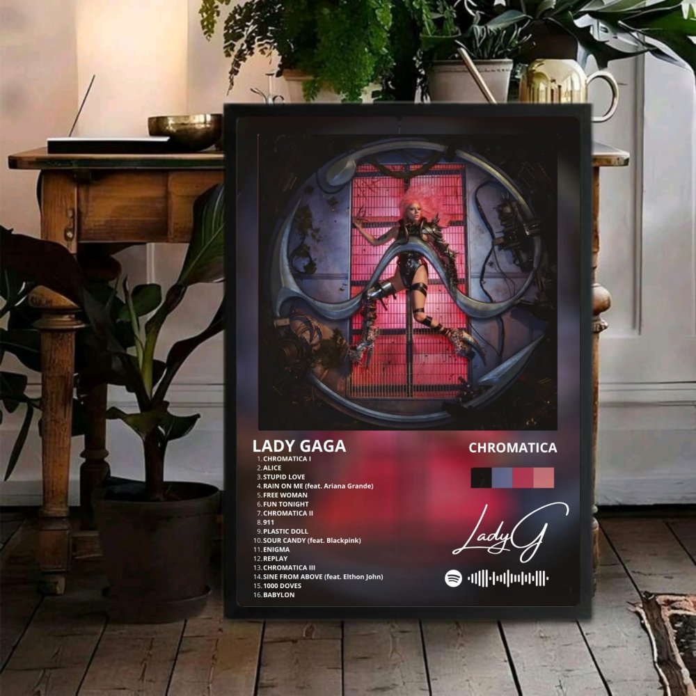 Lady Gaga - Chromatica Poster with Frame - Vibes DistrictLady Gaga - Chromatica Poster with Frame poster SilverVibes District