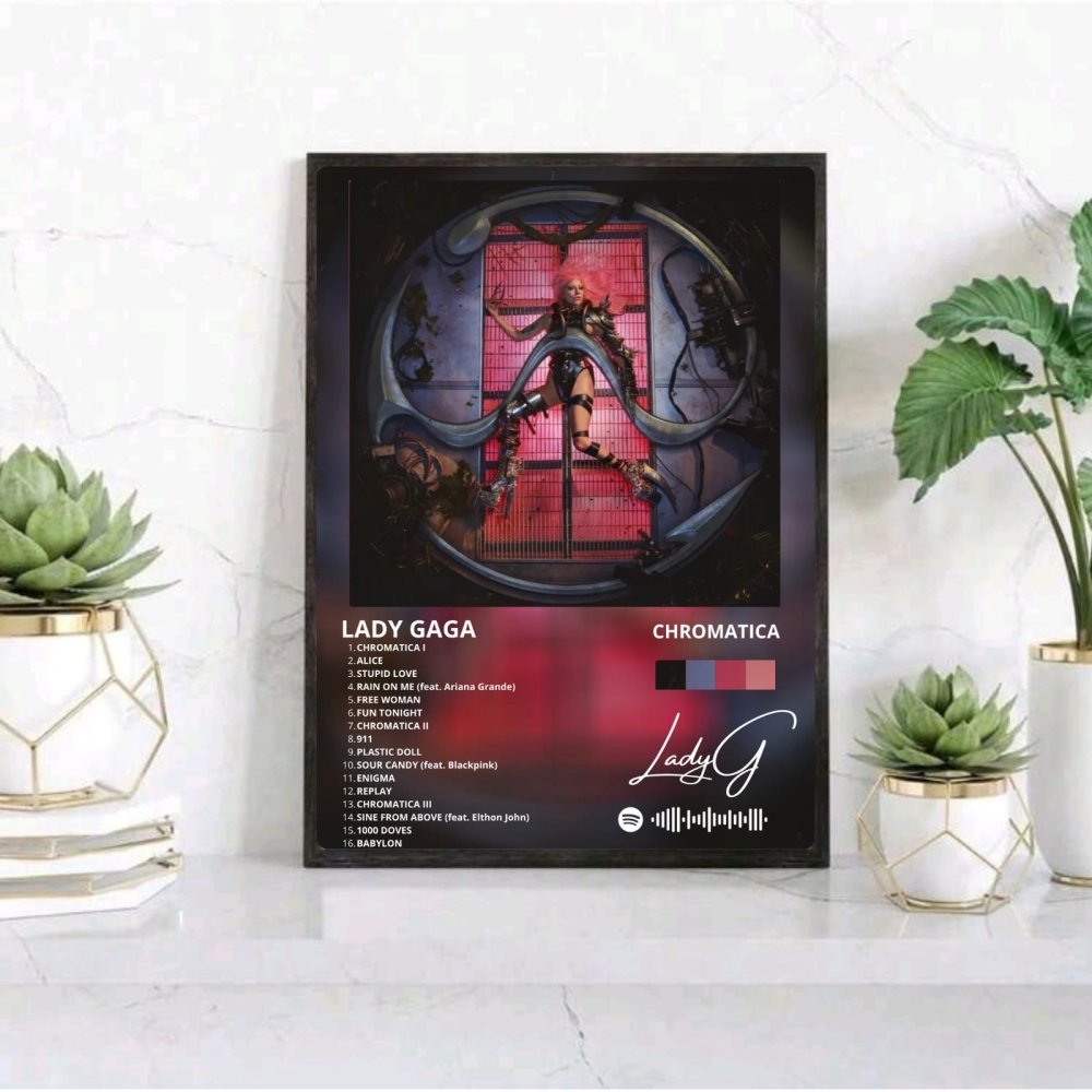 Lady Gaga - Chromatica Poster with Frame - Vibes DistrictLady Gaga - Chromatica Poster with Frame poster SilverVibes District