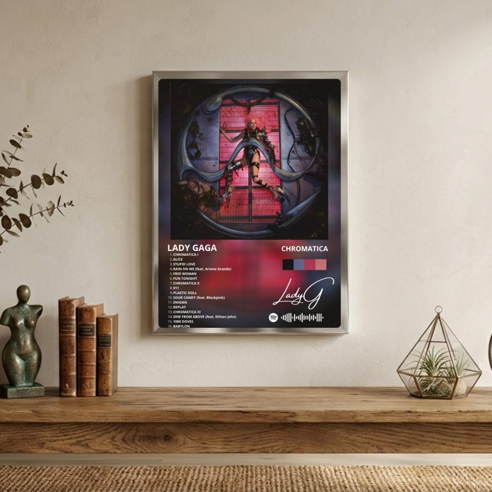 Lady Gaga - Chromatica Poster with Frame - Vibes DistrictLady Gaga - Chromatica Poster with Frame poster SilverVibes District