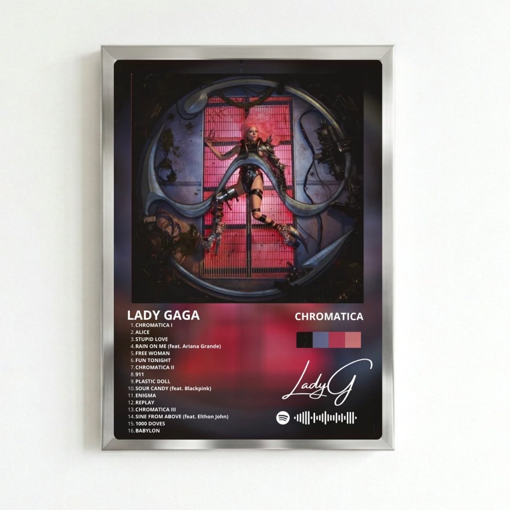 Lady Gaga - Chromatica Poster with Frame - Vibes DistrictLady Gaga - Chromatica Poster with Frame poster SilverVibes District