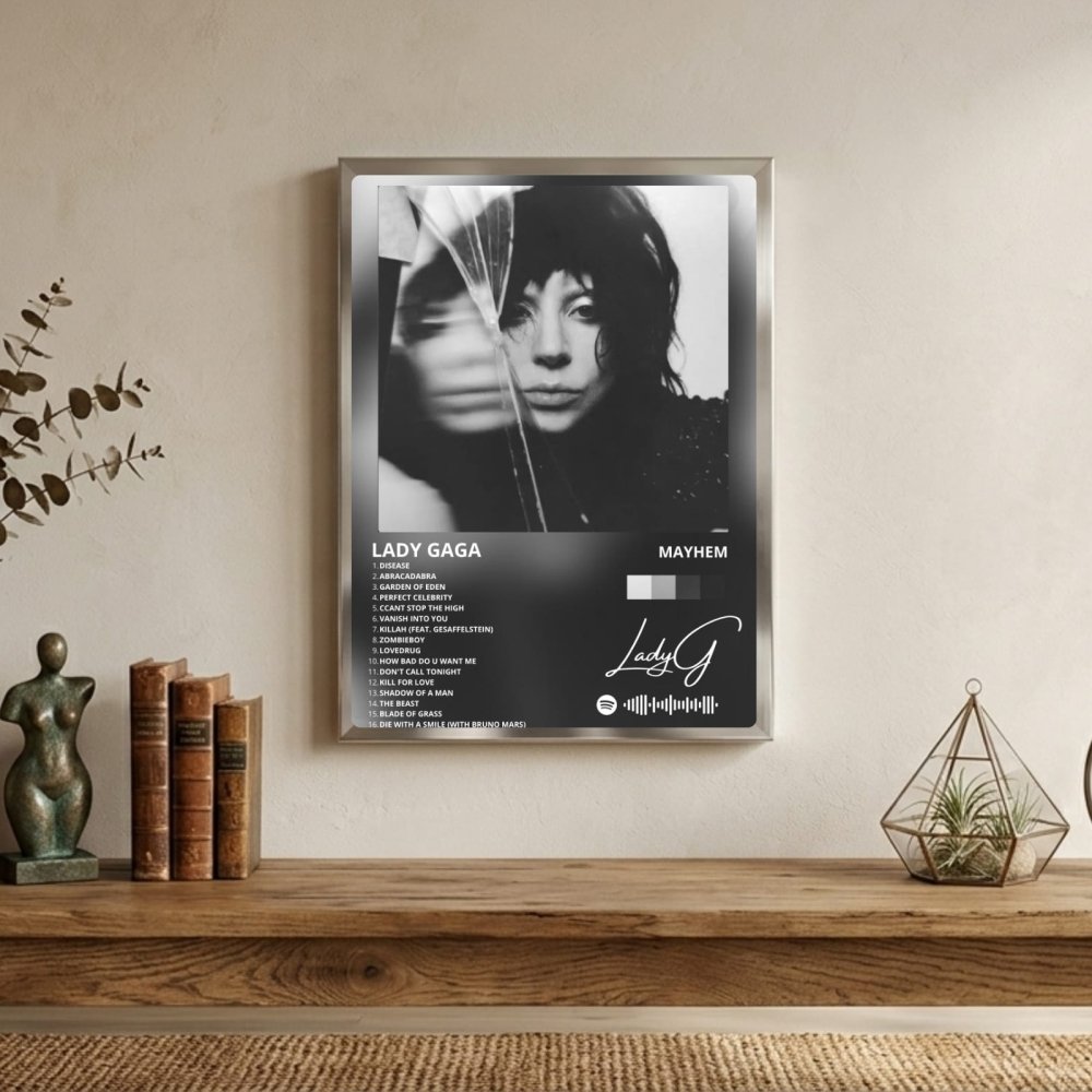 Lady Gaga - Mayhem Poster with Frame - Vibes DistrictLady Gaga - Mayhem Poster with Frame poster SilverVibes District