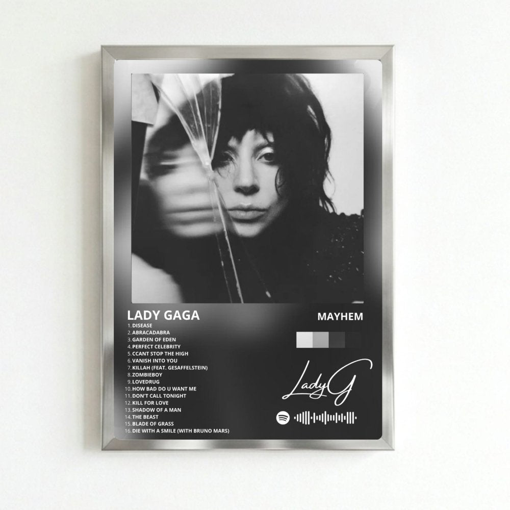 Lady Gaga - Mayhem Poster with Frame - Vibes DistrictLady Gaga - Mayhem Poster with Frame poster SilverVibes District