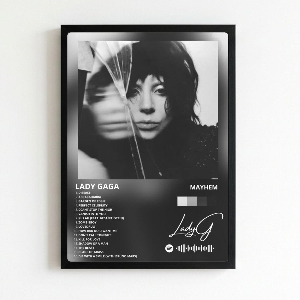 Lady Gaga - Mayhem Poster with Frame - Vibes DistrictLady Gaga - Mayhem Poster with Frame poster NeroVibes District